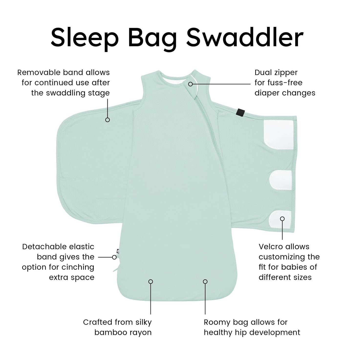 Sleep Bag Swaddler in Sage 1.0