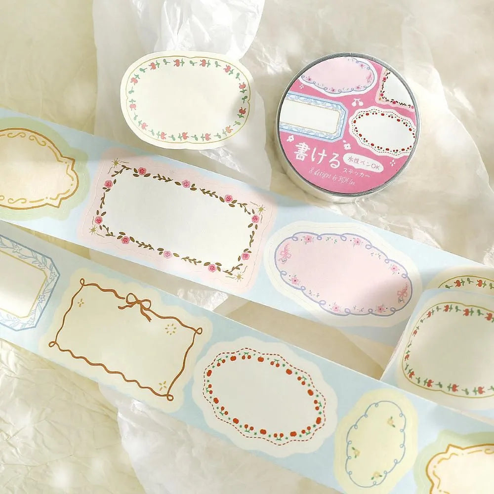 BGM Roll Sticker - Writable - Flower Frame