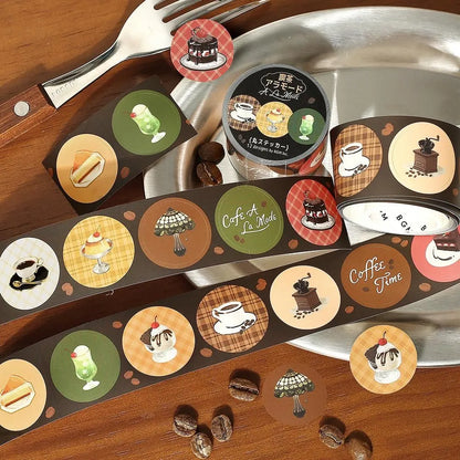 BGM Roll Sticker - Round - Cafe A La Mode