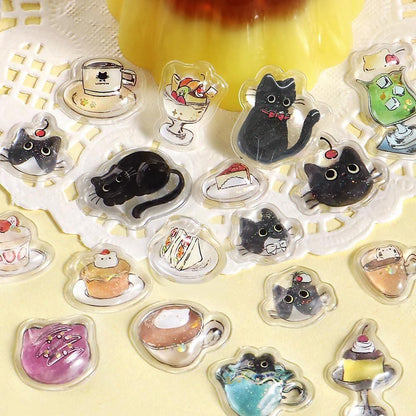 BGM 3D Sticker Sheet - Kyururun - Black Cat Cafe (Coming Soon)