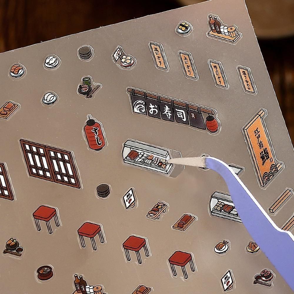 BGM Deco 2.5D Sticker - Diorama - Sushi Restaurant