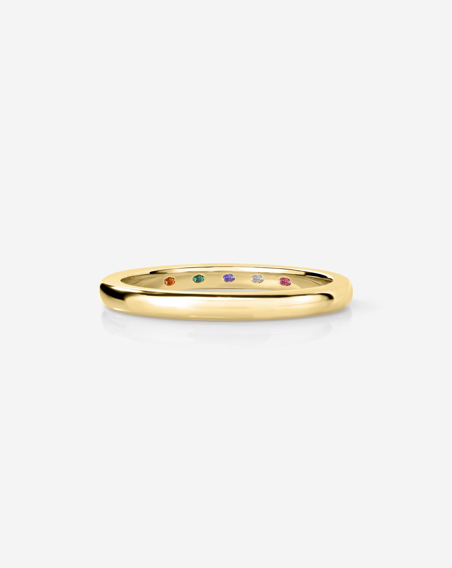 2 mm Classic Gold Band with Birthstone