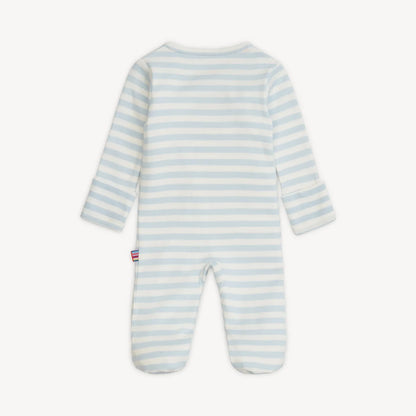Blue stripe footie