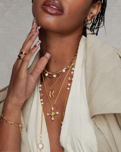 Florence Pearl Cross Necklace