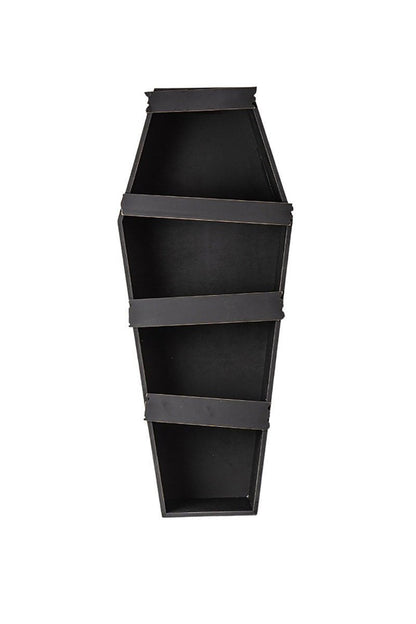 30" Distressed Haunted House Coffin Display Shelf