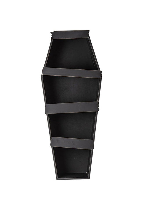 30" Distressed Haunted House Coffin Display Shelf