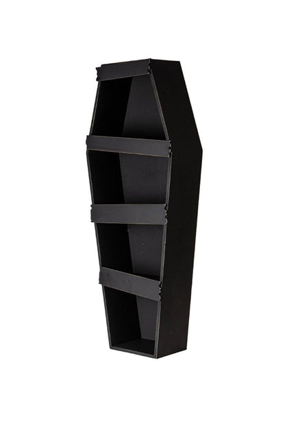 30" Distressed Haunted House Coffin Display Shelf