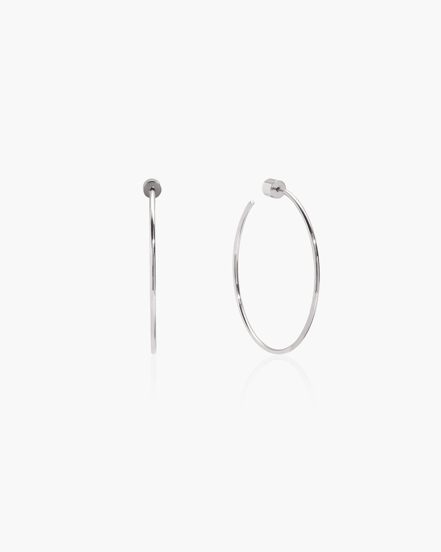 Silver Skinny Hoop Earrings