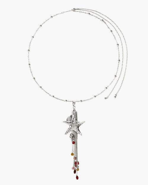 Seaside Nomad Starfish Necklace in Silver
