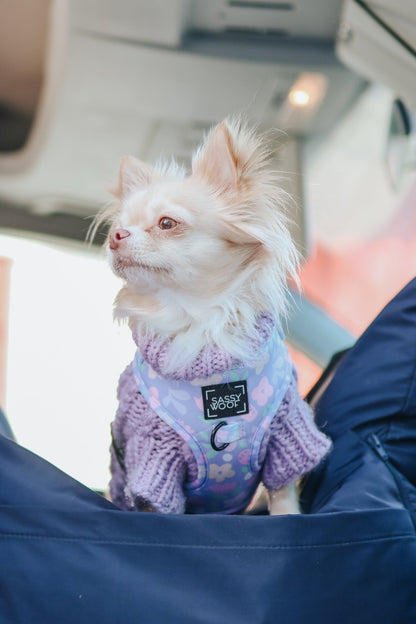 Pet Cable Knit Sweater - Lavender