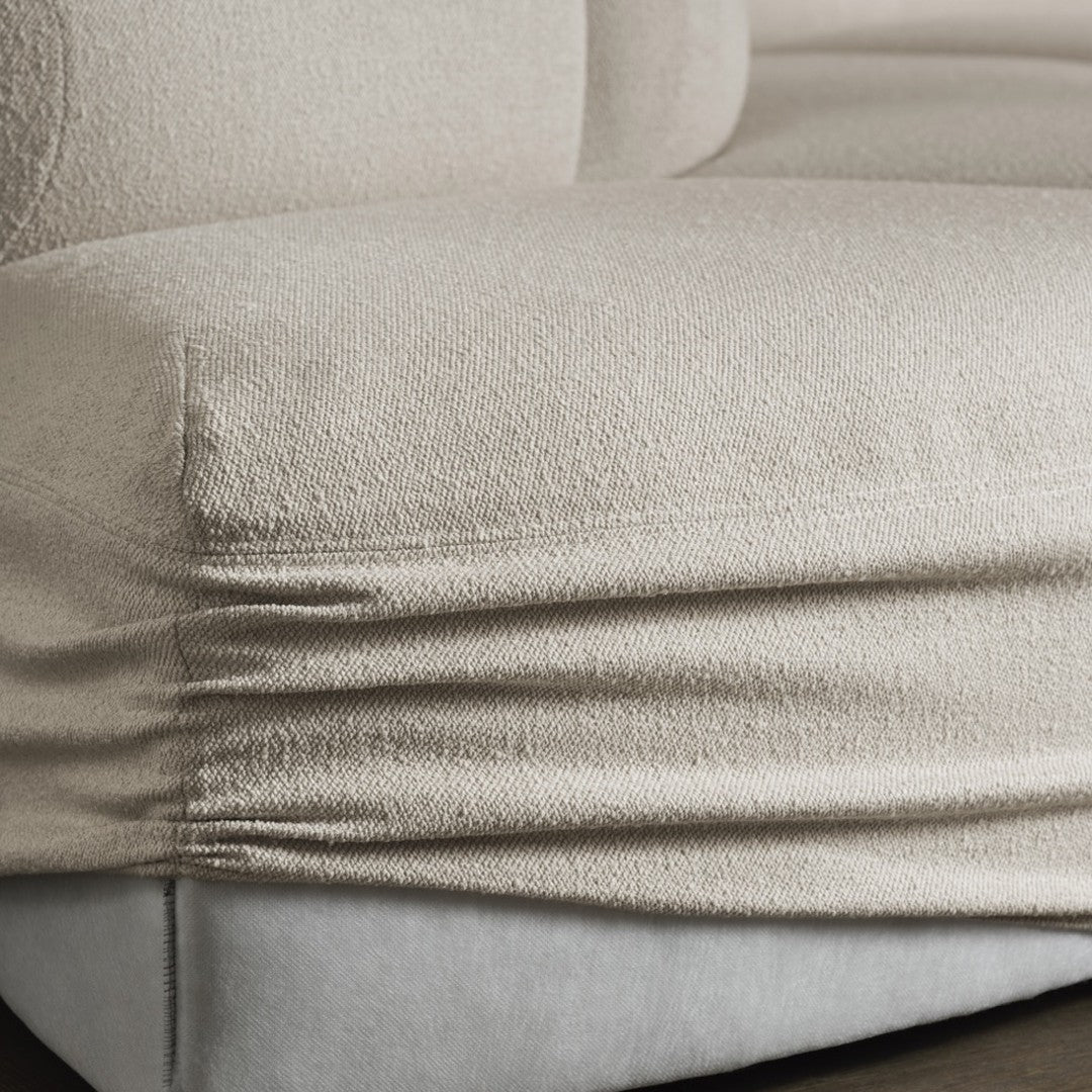 Angle Curved Semi-Circular Sofa w/ Center Pouf