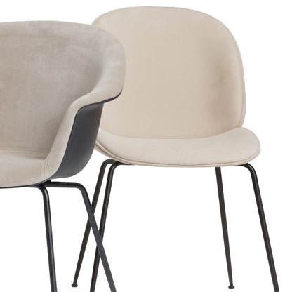 Bat Dining Chair - Black Matt Conic Base - Front Upholstered