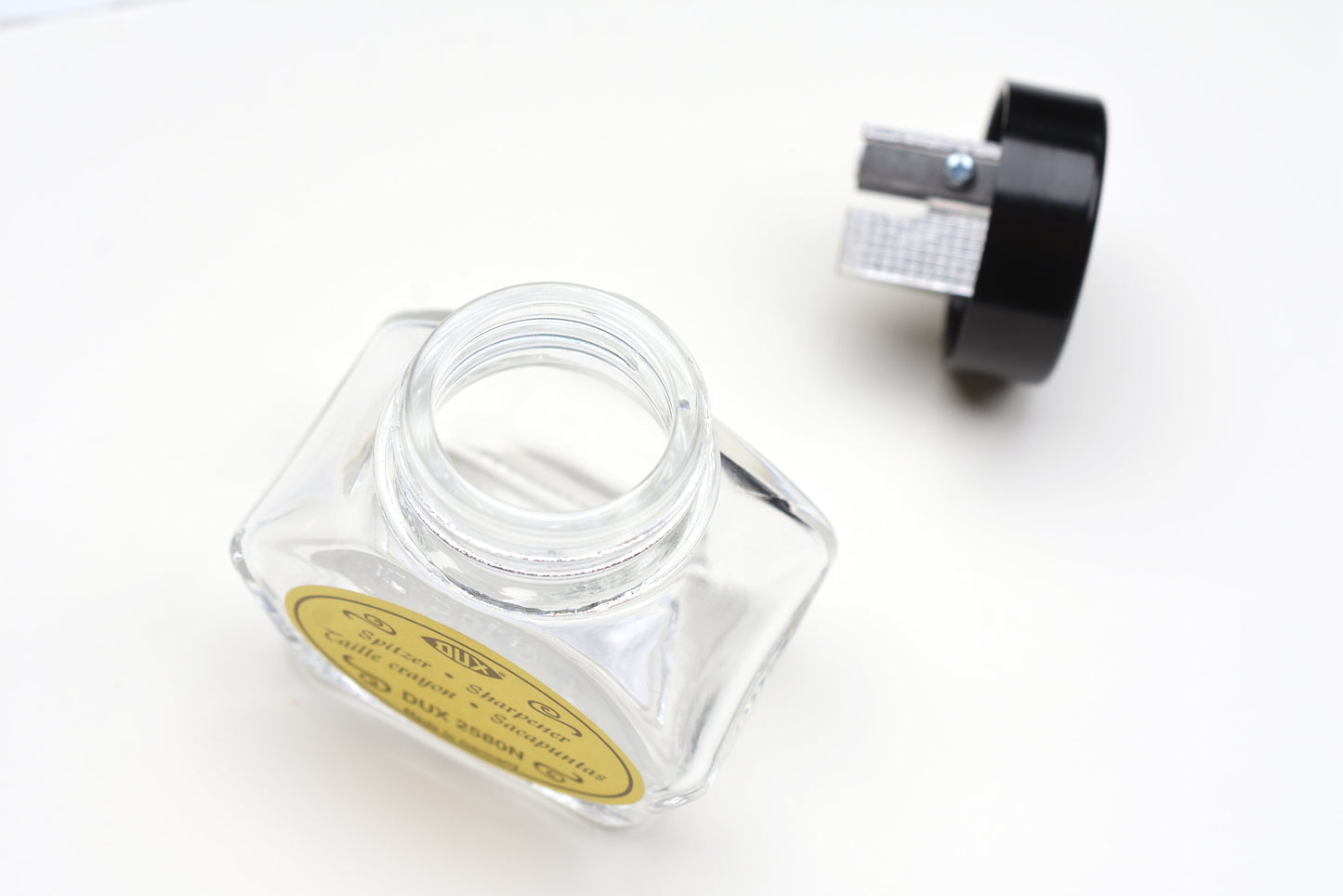 Dux Glass Inkwell Style Pencil Sharpener - Metal Insert