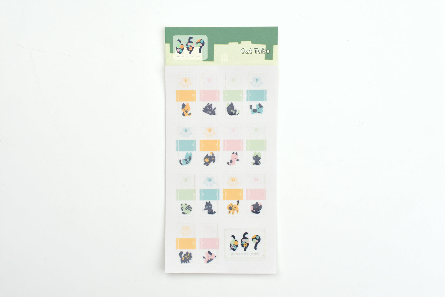 ameruu x Yoseka Stationery - Sticker Sheet - Cat Index Tabs