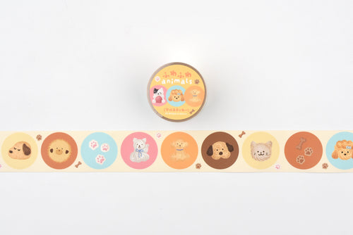 BGM Roll Sticker - Round - Fluffy Animals