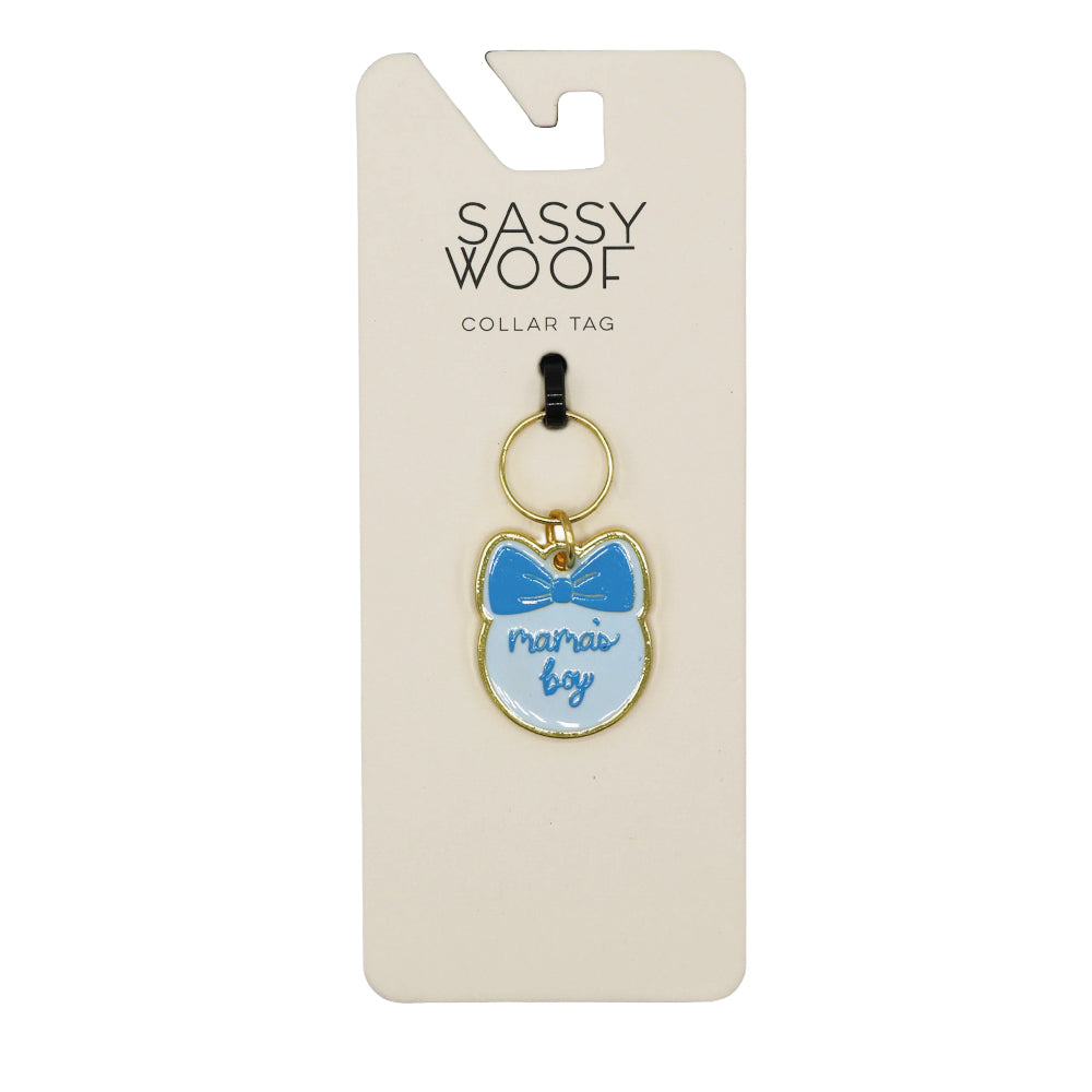 Collar Tag - Mama's Boy (Gold)