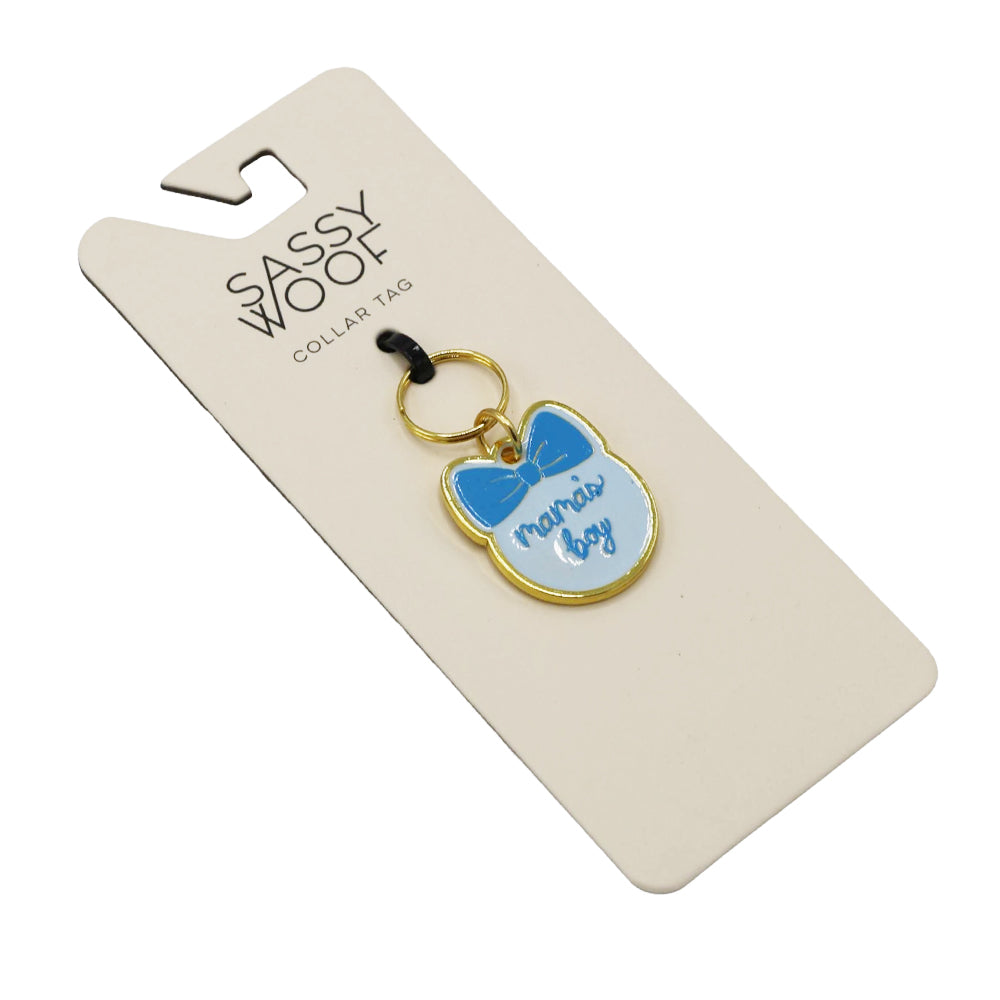 Collar Tag - Mama's Boy (Gold)