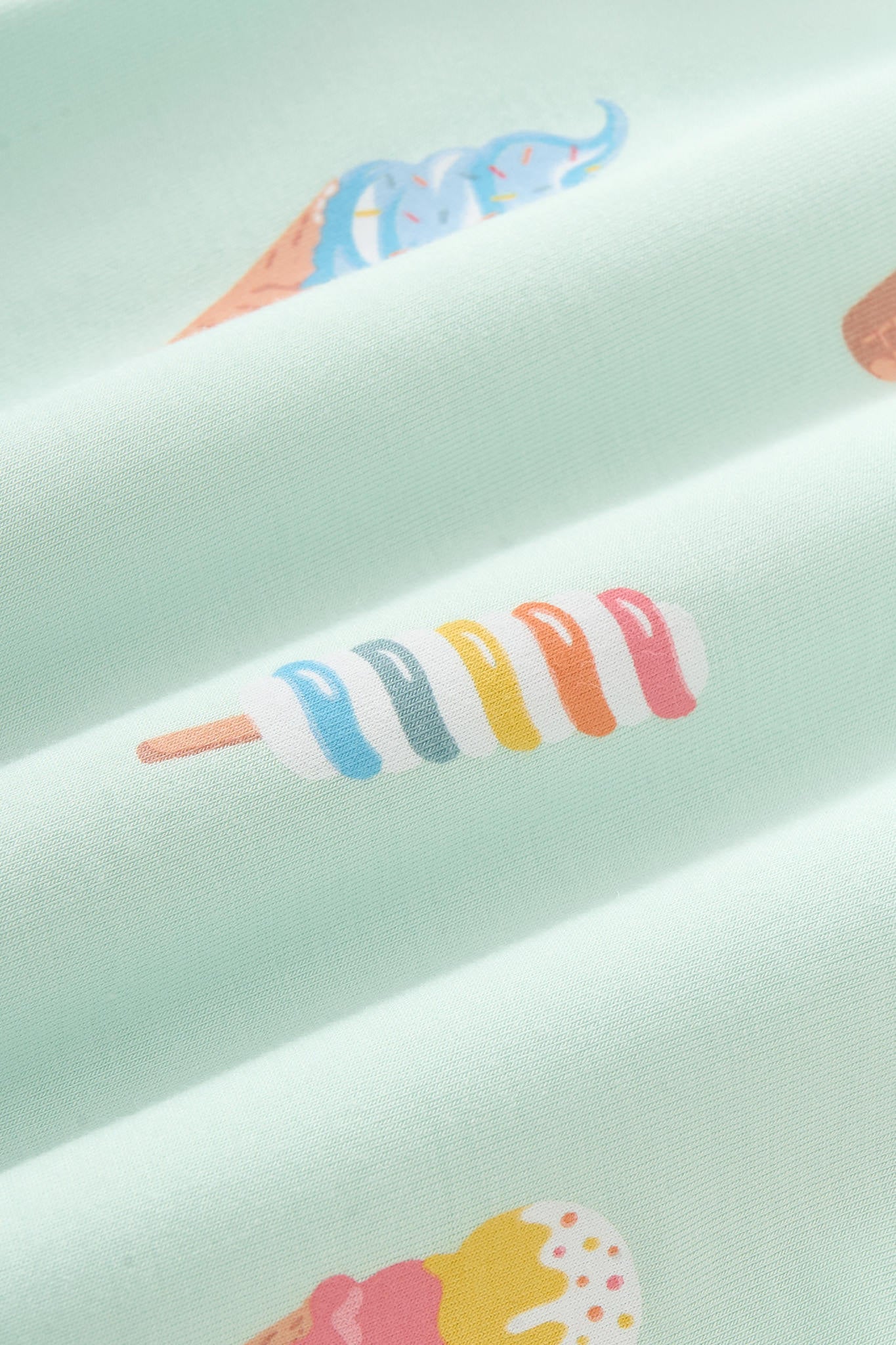 Short Sleeve Pajamas in Mint Ice Cream