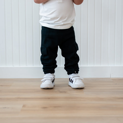 Fleece Cargo Pants in Midnight