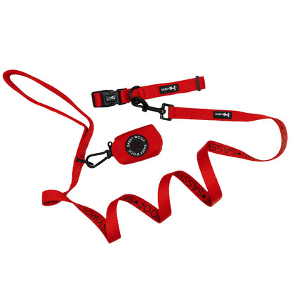 Dog Collar Three Piece Bundle - Neon Red