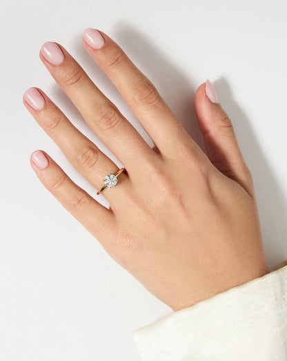1.15 Round Brilliant Lab Diamond in Cloud Solitaire