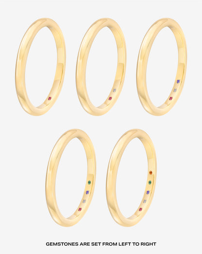2 mm Classic Gold Band with Birthstone
