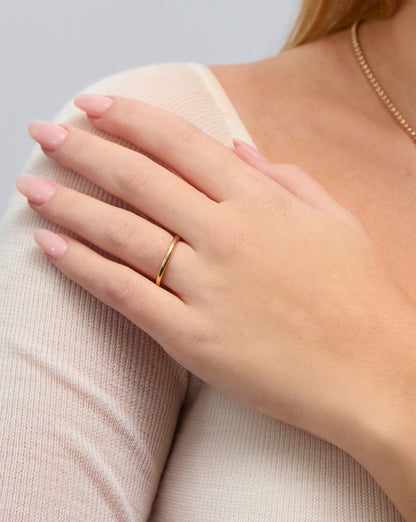 2 mm Classic Gold Band with Birthstone