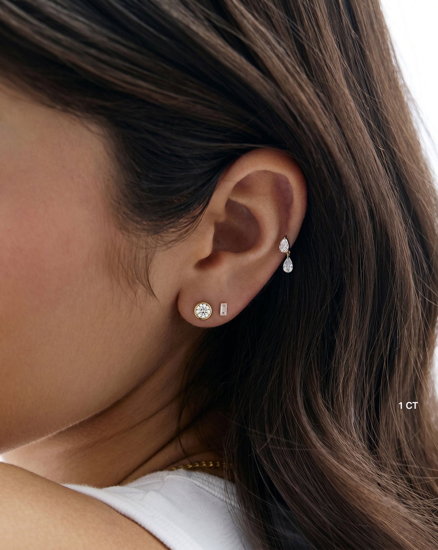 Bezel Round Lab Diamond Studs