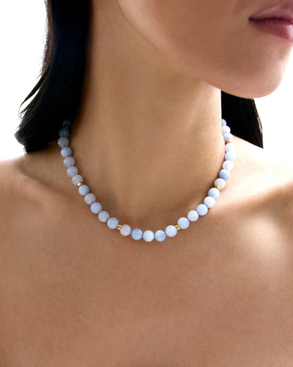 Aquamarine Bead Necklace
