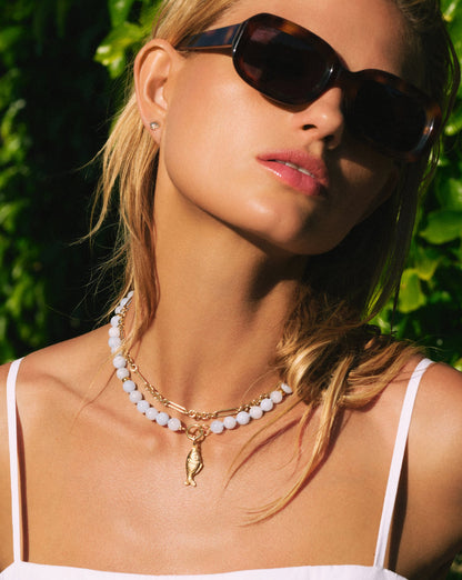 Aquamarine Bead Necklace