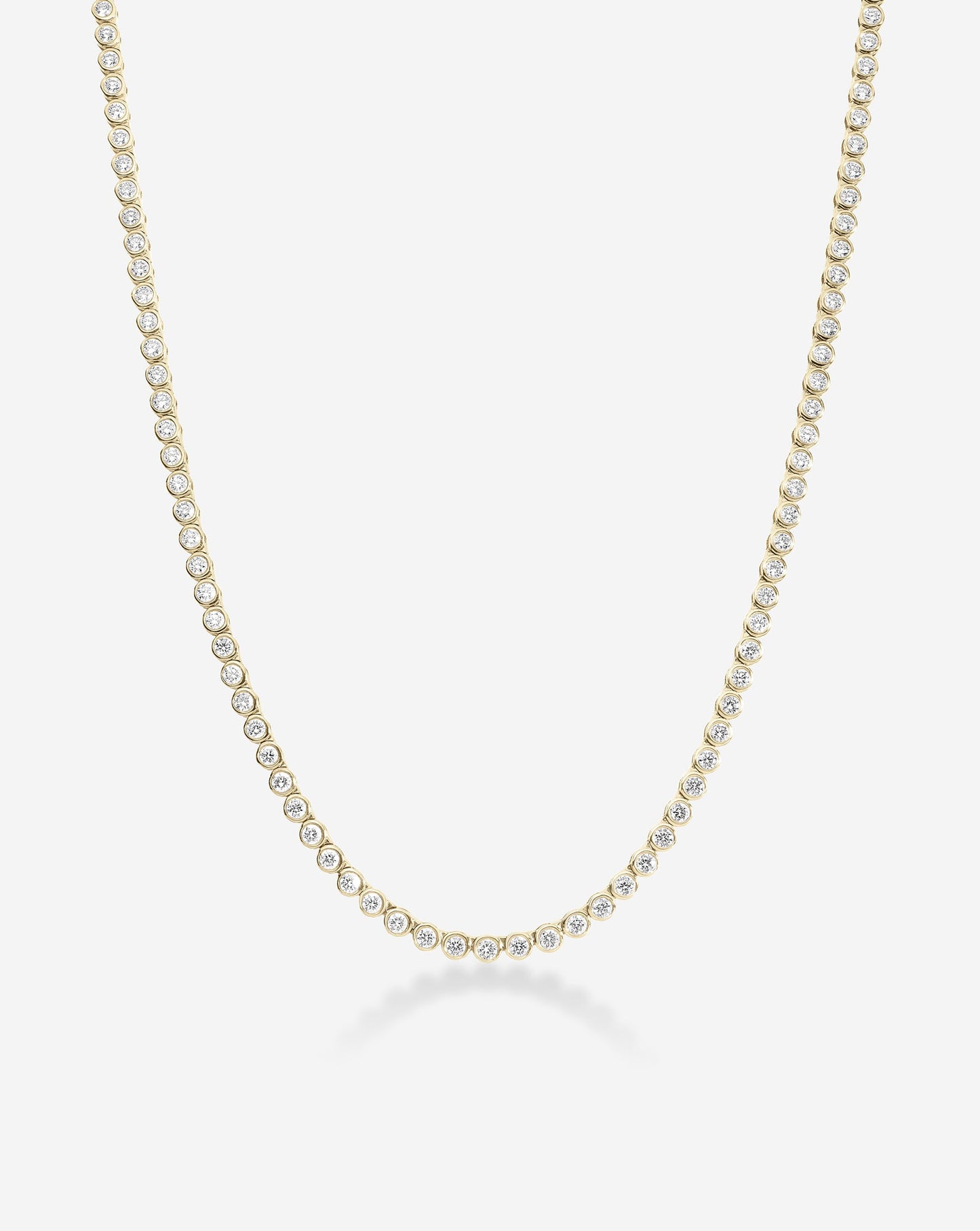 Bezel Mini Diamond Tennis Necklace