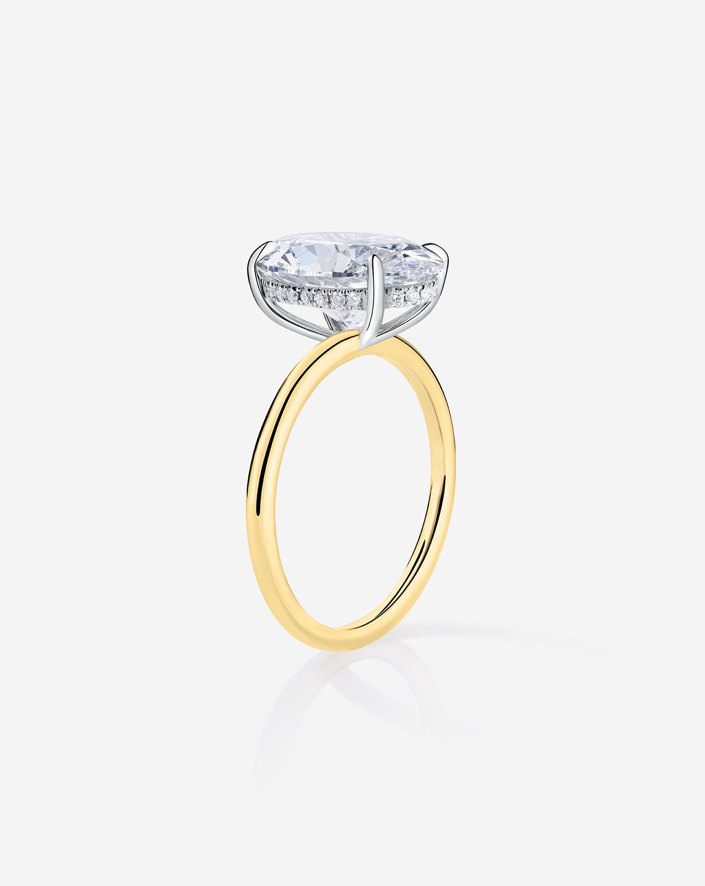3.49 Oval Lab Diamond in Whisper Thin® Hidden Halo
