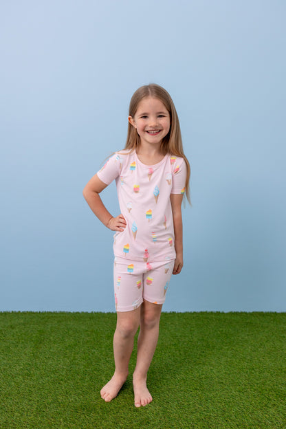 Short Sleeve Pajamas in Sakura Ice Cream
