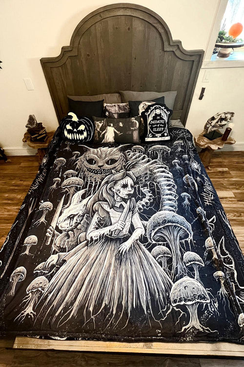 Alice in Murderland Throw Blanket