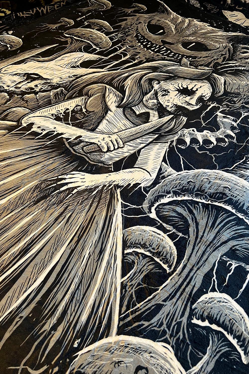 Alice in Murderland Throw Blanket
