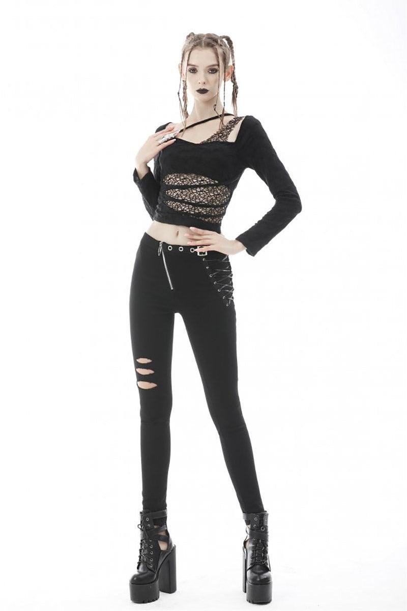 Already Dead Shredded Crop Top