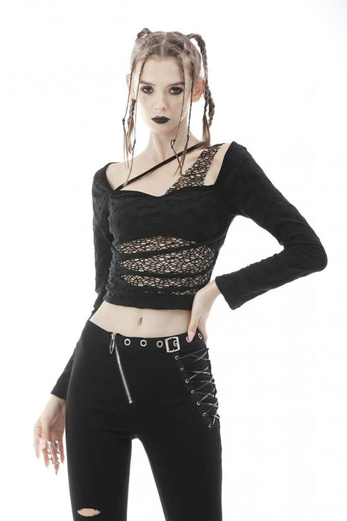 Already Dead Shredded Crop Top
