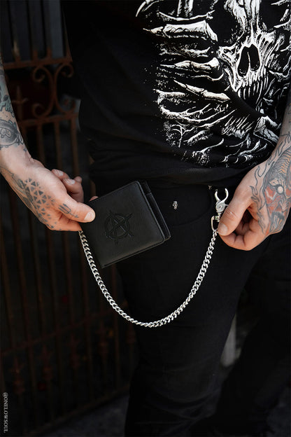 Anarchy Emboss Bifold Wallet w/ Chain