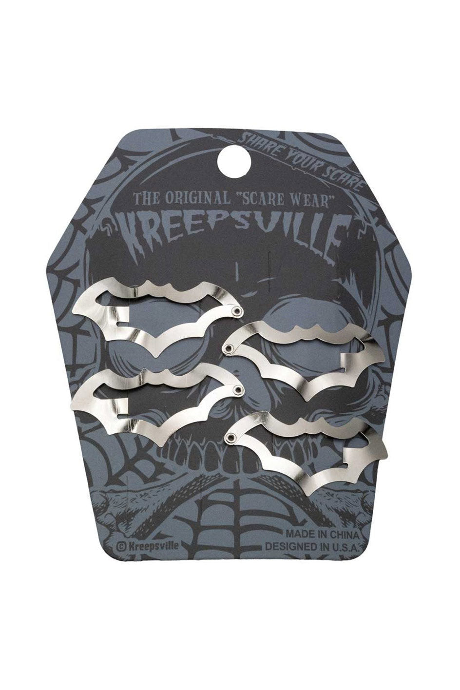 Bat Snap Hair Clips [Silver]