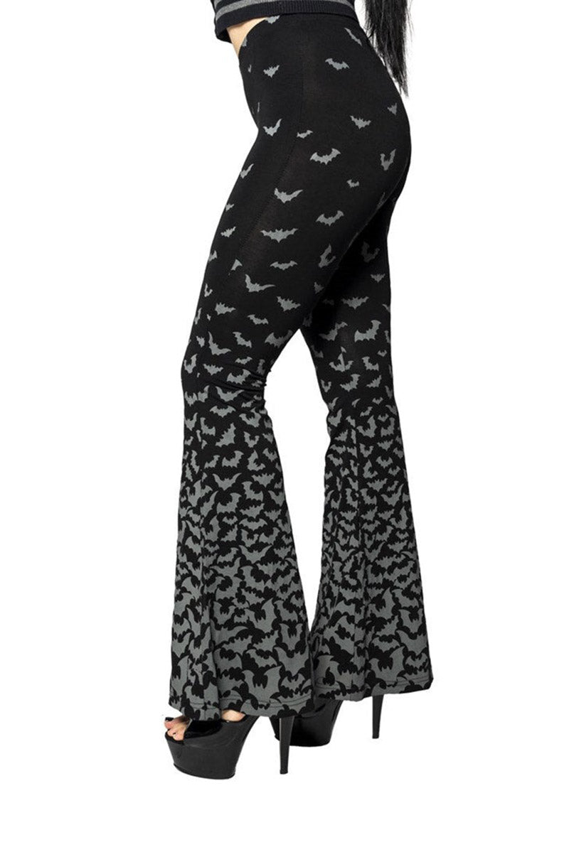 Bat Repeat Gradient Flare Leggings