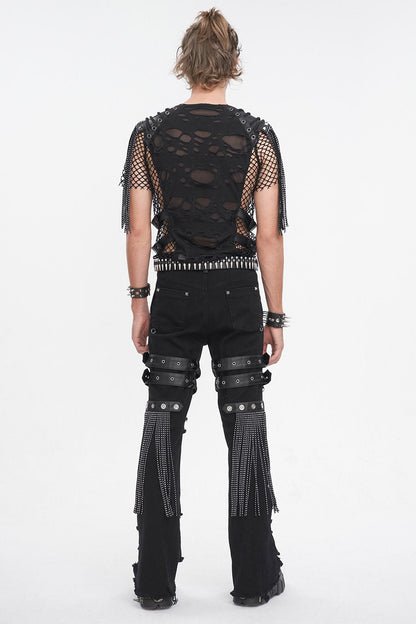 Batwing Pocket Ripped Punk Pants