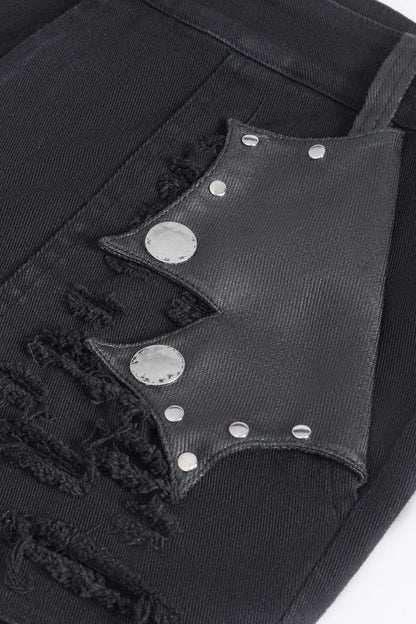 Batwing Pocket Ripped Punk Pants