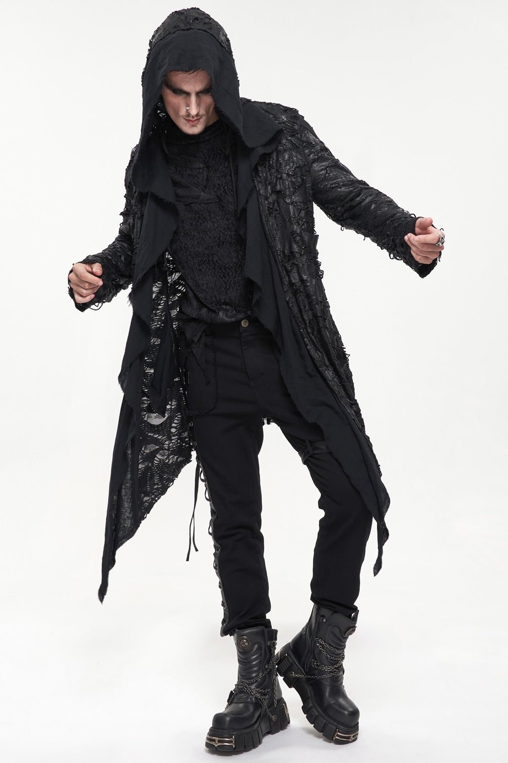 Black Burial Distressed Cardigan