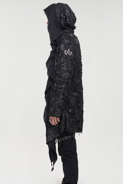 Black Burial Distressed Cardigan