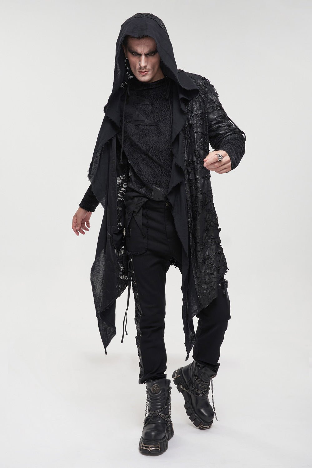 Black Burial Distressed Cardigan