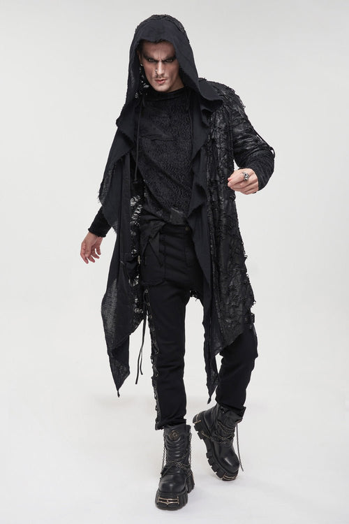 Black Burial Distressed Cardigan