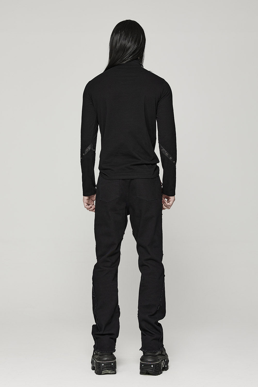 Black Lord Lace-Up Pants [BLACK/RED]