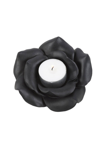 Black Rose Tealight Candle Holder