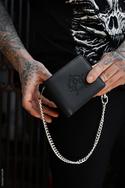 Anarchy Emboss Bifold Wallet w/ Chain