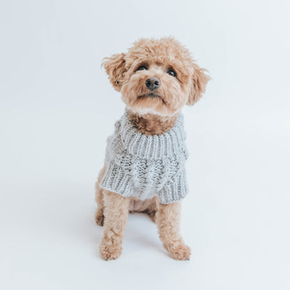 Pet Cable Knit Sweater - Gray